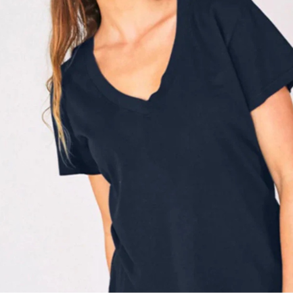 Perfect White Tee navy V-Neck T